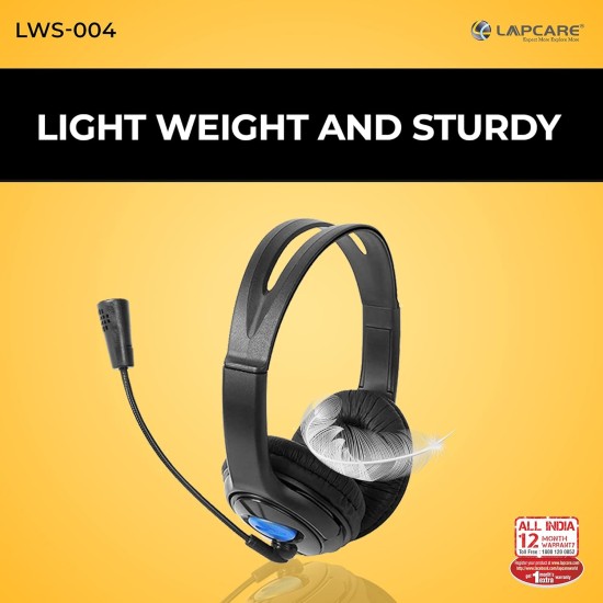 Lapcare LWS-004 Wired Over Ear Headphone with Mic (Black) Lapcare LWS-004 Wired Over Ear Headphone with Mic (Black)
