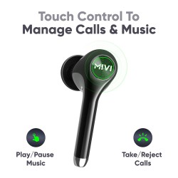 Mivi Duopods M80 Bluetooth Truly Wireless in Ear Earbuds with Mic with Upto 30 Hours Playtime, Aptx Supported, 2 Mems, Smooth Touch Controls (Black) Mivi Duopods M80 Bluetooth Truly Wireless in Ear Earbuds with Mic with Upto 30 Hours Playtime, Aptx Supported, 2 Mems, Smooth Touch Controls (Black)