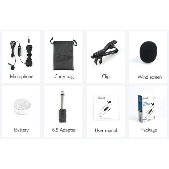 JUAREZ JRM1 Auxiliary Clip-On Lapel Microphone (Omnidirectional)