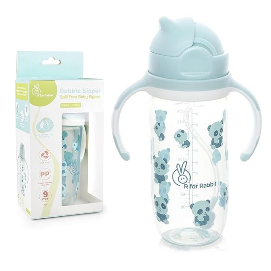 R for Rabbit Premium Bubble Baby Sipper |10 fl oz | Anti Spill Sippy Cup with Soft Silicone Straw BPA Free & Non Toxic for Baby/Kids of 9+ Months - (300 ml Blue) R for Rabbit Premium Bubble Baby Sipper |10 fl oz | Anti Spill Sippy Cup with Soft Silicone Straw BPA Free & Non Toxic for Baby/Kids of 9+ Months - (300 ml Blue)