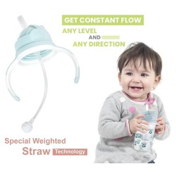 R for Rabbit Premium Bubble Baby Sipper |10 fl oz | Anti Spill Sippy Cup with Soft Silicone Straw BPA Free & Non Toxic for Baby/Kids of 9+ Months - (300 ml Blue)