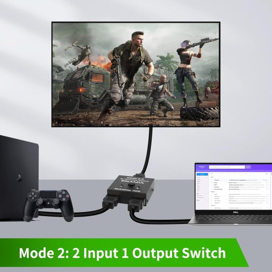 HDMI Switch Splitter 4K@60Hz, BolAAzuL Bi-Directional HDMI 2.0 Splitter Switcher 1 in 2 Out/2 in 1 Out HDMI Switch 2 Port Display Selector (2 x 1/1 x 2) 4K 3D HD 1080P for PS4,PC,Apple TV etc HDMI Switch Splitter 4K@60Hz, BolAAzuL Bi-Directional HDMI 2.0 Splitter Switcher 1 in 2 Out/2 in 1 Out HDMI Switch 2 Port Display Selector (2 x 1/1 x 2) 4K 3D HD 1080P for PS4,PC,Apple TV etc