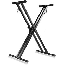 Juarez JAK200 Electronic Piano Keyboard X-Type Universal Keyboard Instrument Double-Braced X-Style Stand, Piano Keyboard Stand with Locking Straps, ASSEMBLY REQUIRED
