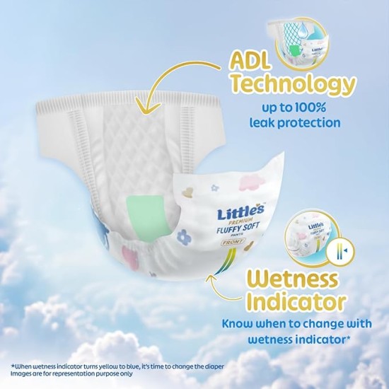 Little's Premium Baby Diapers L Size (Large) Pants Style | 9-14 kg | 30 Count - Pack of 1 | CottonSoft Baby Diaper with Leakage Guard, Wetness Indicator & 12 Hours Absorption Little's Premium Baby Diapers L Size (Large) Pants Style | 9-14 kg | 30 Count - Pack of 1 | CottonSoft Baby Diaper with Leakage Guard, Wetness Indicator & 12 Hours Absorption