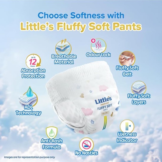 Little's Premium Baby Diapers L Size (Large) Pants Style | 9-14 kg | 30 Count - Pack of 1 | CottonSoft Baby Diaper with Leakage Guard, Wetness Indicator & 12 Hours Absorption Little's Premium Baby Diapers L Size (Large) Pants Style | 9-14 kg | 30 Count - Pack of 1 | CottonSoft Baby Diaper with Leakage Guard, Wetness Indicator & 12 Hours Absorption