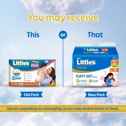 Little's Premium Baby Diapers L Size (Large) Pants Style | 9-14 kg | 30 Count - Pack of 1 | CottonSoft Baby Diaper with Leakage Guard, Wetness Indicator & 12 Hours Absorption