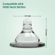 LuvLap Anti-Colic Natura Flo Teat/Nipple for Wide Neck Bottle,4pcs Slow Flow, 0m+, Made of Soft & Flexible Silicone, Ergonomic shape, Mimics breastfeeding, leak proof, BPA Free, comes with sturdy base