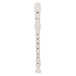 JUAREZ ClarÃ³ Descant German Style 8 Holes Soprano Recorder Flute with Cleaning Rod Suitable for School Ensembles | Home Practice | Music Classes | Gift, White with Cleaning Rod & Case