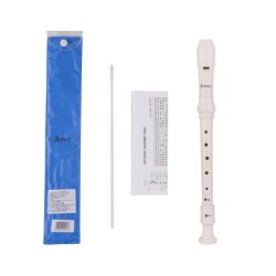 JUAREZ Claró Descant German Style 8 Holes Soprano Recorder Flute with Cleaning Rod Suitable for School Ensembles | Home Practice | Music Classes | Gift, White with Cleaning Rod & Case JUAREZ Claró Descant German Style 8 Holes Soprano Recorder Flute with Cleaning Rod Suitable for School Ensembles | Home Practice | Music Classes | Gift, White with Cleaning Rod & Case