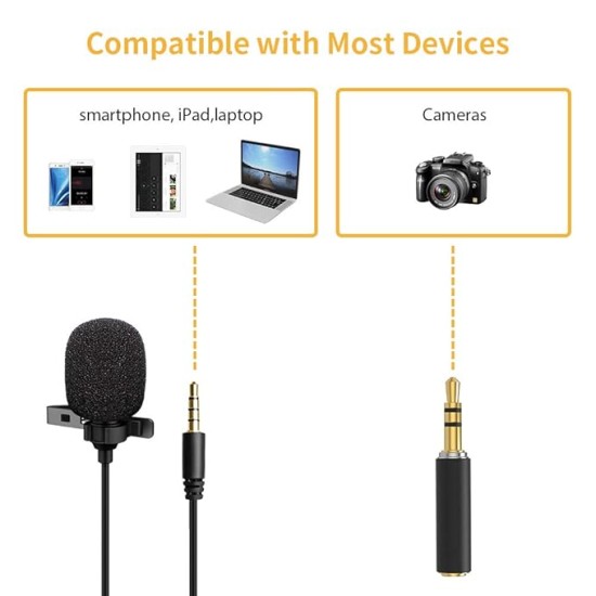 MAONO AU-600 4 Pin TRRS Male to 3 Pin TRS 3.5mm Female Lavalier Auxiliary Microphones Adapter (Black)