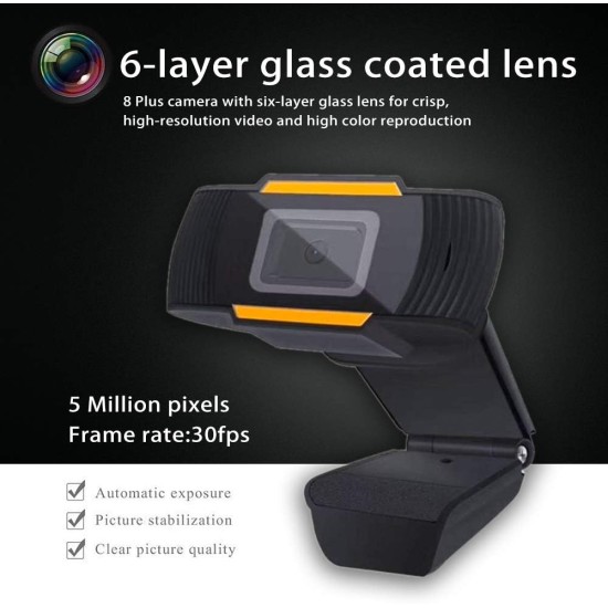 Dailindia HD USB Webcam with Microphone for Computers Laptop, Desktop PC Camera for Streaming, Video Chatting, Video Calling, Conferencing Video Recording Dailindia HD USB Webcam with Microphone for Computers Laptop, Desktop PC Camera for Streaming, Video Chatting, Video Calling, Conferencing Video Recording