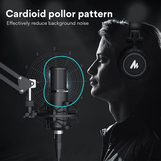 MAONO AU-PM320S Professional XLR Condenser Microphone Kit, Cardioid Vocal Studio Recording Mic for Streaming, Voice Over, Project, Home-Studio MAONO AU-PM320S Professional XLR Condenser Microphone Kit, Cardioid Vocal Studio Recording Mic for Streaming, Voice Over, Project, Home-Studio