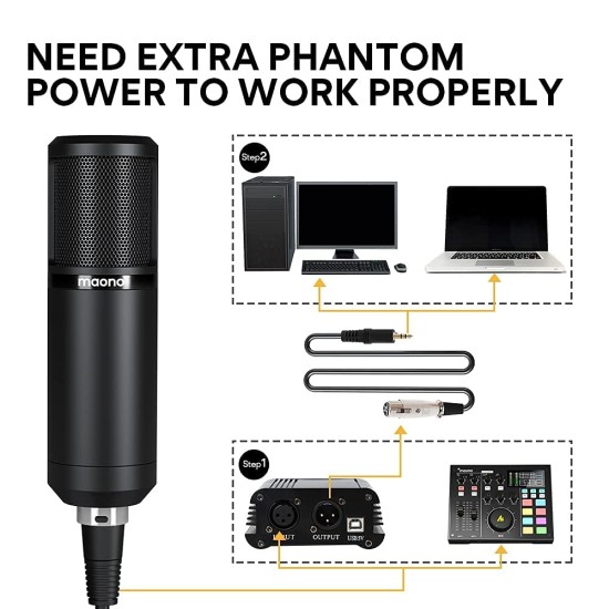 MAONO AU-PM320S Professional XLR Condenser Microphone Kit, Cardioid Vocal Studio Recording Mic for Streaming, Voice Over, Project, Home-Studio MAONO AU-PM320S Professional XLR Condenser Microphone Kit, Cardioid Vocal Studio Recording Mic for Streaming, Voice Over, Project, Home-Studio