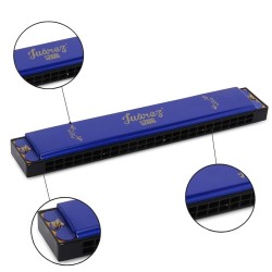 JUAREZ Junior JJ24HB 24 Holes Harmonica Key of C Scale | Mouth Organ | Cover - Aluminium | Comb - Abs | Reed – Brass JUAREZ Junior JJ24HB 24 Holes Harmonica Key of C Scale | Mouth Organ | Cover - Aluminium | Comb - Abs | Reed – Brass
