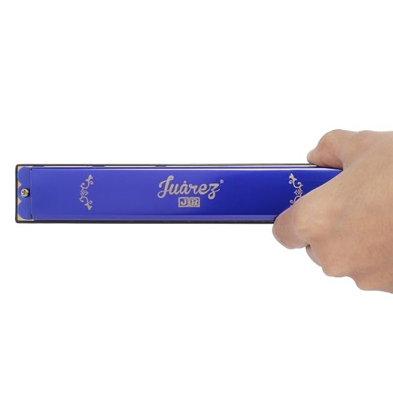 JUAREZ Junior JJ24HB 24 Holes Harmonica Key of C Scale | Mouth Organ | Cover - Aluminium | Comb - Abs | Reed – Brass JUAREZ Junior JJ24HB 24 Holes Harmonica Key of C Scale | Mouth Organ | Cover - Aluminium | Comb - Abs | Reed – Brass