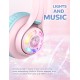 iClever BTH13 Bluetooth Headphones with Mic, Over The Ear Headphone Wireless Cat Ear Unicorn Headphone for Girls Birthday Gift Safe Volume Limited, 45H Playtime, Portable Headset for iPad, Purple