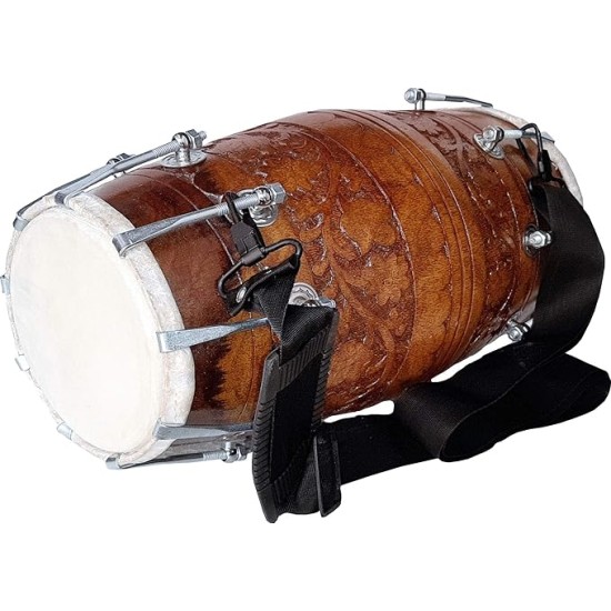 GT manufacturers Wooden Musical Instrument Dholak Drum Nuts & Bolt Carving Design1 With Full tool Kit (Brown) GT manufacturers Wooden Musical Instrument Dholak Drum Nuts & Bolt Carving Design1 With Full tool Kit (Brown)