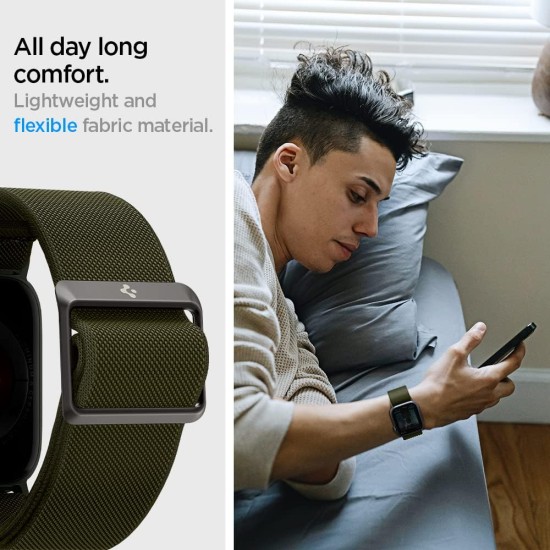 SPIGEN Lite Fit Watch Band Designed for Apple Watch Series 9/8/7 (41mm), Series SE2/6/SE/5/4 (40mm) and Series 3/2/1 (38mm) - Khaki