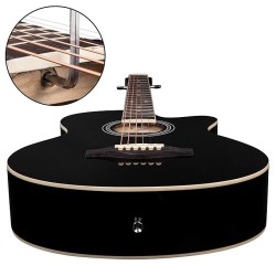 JUAREZ Arpeggio 99.06 cm (39 Inch) Acoustic Guitar Kit, Spruce Top, Rosewood Fretboard & Bridge, Truss Rod, Chrome Die Cast Machine Tuners, Black