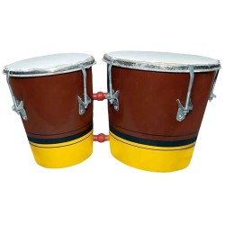 Ganpati traders Indian Professinal Two piece hand made wooden Bongo12(Brown Yellow) Ganpati traders Indian Professinal Two piece hand made wooden Bongo12(Brown Yellow)