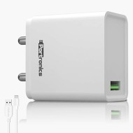 Portronics Adapto ONE POR-1103 3A Fast Charging Adapter with 3M Type C Cable (White)