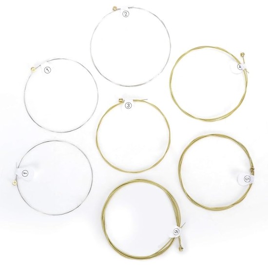 Juarez Extra Light Copper Wound Acoustic Guitar Strings Set – 0.010–0.048 Gauge, 7 Strings (Extra 1st String), Bright Copper Tone, Includes 2 Picks – For All Acoustic Guitars JAGSP300