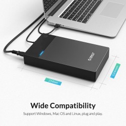 ORICO 3.5 Drive Enclosure USB3.0 Disk Enclosure to SATA III Portable Disk Case Tool-Free External Adapter for 2.5/3.5inch SSD HDD with Built-in 12W Power Supply Up to 16TB Support UASP ORICO 3.5 Drive Enclosure USB3.0 Disk Enclosure to SATA III Portable Disk Case Tool-Free External Adapter for 2.5/3.5inch SSD HDD with Built-in 12W Power Supply Up to 16TB Support UASP