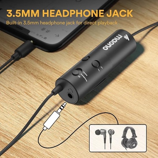 MAONO AU-103 Lavalier Omnidirectional Mobile Collar Mic with Noise Cancellation for YouTube Recording, The Condenser Microphone for PC, Singing, Vlogging, Gaming (Black)