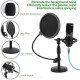Powerpak BM-800 Black Condenser Microphone with Mini Pole Stand Pop Filter Shock Mount Foam Cap USB Cable | No Driver Just Plug and Play