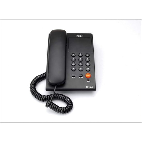 Hola ! TF-500 Basic Corded Landline Phone for intercom and EPABX Desk & Wall Mountable, Mute/Pause/Flash/Redial Function Hola ! TF-500 Basic Corded Landline Phone for intercom and EPABX Desk & Wall Mountable, Mute/Pause/Flash/Redial Function