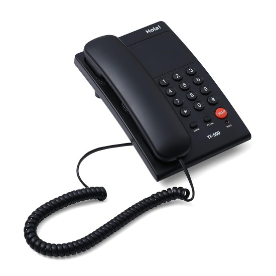 Hola ! TF-500 Basic Corded Landline Phone for intercom and EPABX Desk & Wall Mountable, Mute/Pause/Flash/Redial Function Hola ! TF-500 Basic Corded Landline Phone for intercom and EPABX Desk & Wall Mountable, Mute/Pause/Flash/Redial Function