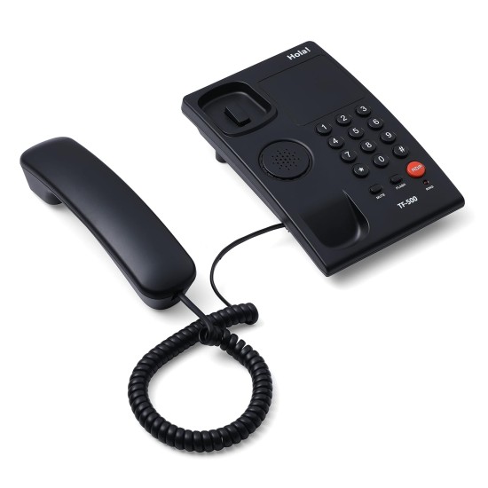 Hola ! TF-500 Basic Corded Landline Phone for intercom and EPABX Desk & Wall Mountable, Mute/Pause/Flash/Redial Function Hola ! TF-500 Basic Corded Landline Phone for intercom and EPABX Desk & Wall Mountable, Mute/Pause/Flash/Redial Function