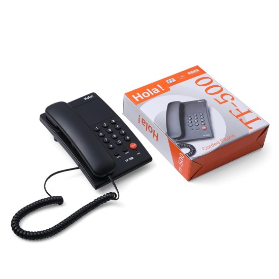 Hola ! TF-500 Basic Corded Landline Phone for intercom and EPABX Desk & Wall Mountable, Mute/Pause/Flash/Redial Function Hola ! TF-500 Basic Corded Landline Phone for intercom and EPABX Desk & Wall Mountable, Mute/Pause/Flash/Redial Function