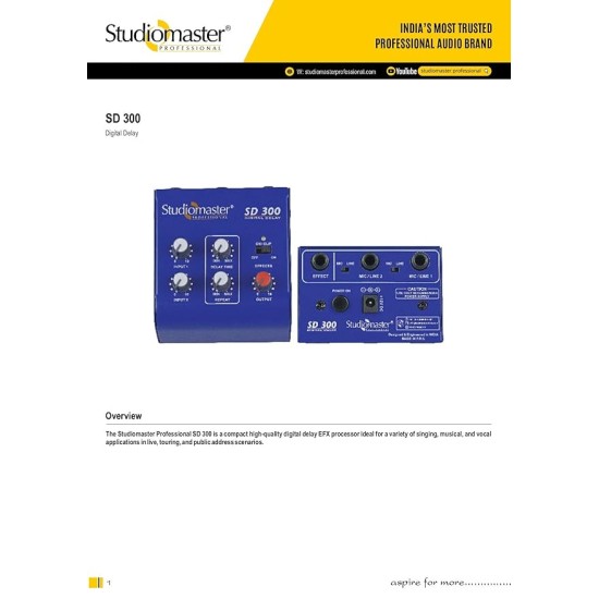 Studiomaster SD 300 with ECHO/DELAY Digital Sound Mixer