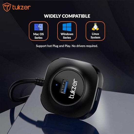 Tukzer USB C Hub Ultra-Slim USB-C Superspeed Adapter with 4 USB 3.0 Ports USB Type C Hub for All Laptops and More USB Type C Devices (TZ-U13 Black) Tukzer USB C Hub Ultra-Slim USB-C Superspeed Adapter with 4 USB 3.0 Ports USB Type C Hub for All Laptops and More USB Type C Devices (TZ-U13 Black)