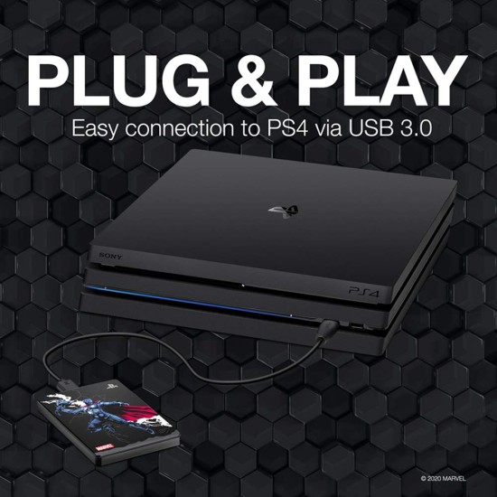 Seagate Game Drive for PS4 Marvel's Avengers LE - Thor 2TB External Hard Drive - USB 3.0, Metallic Gray, Officially Licensed Compatibility with PS4 (STGD2000305) Seagate Game Drive for PS4 Marvel's Avengers LE - Thor 2TB External Hard Drive - USB 3.0, Metallic Gray, Officially Licensed Compatibility with PS4 (STGD2000305)