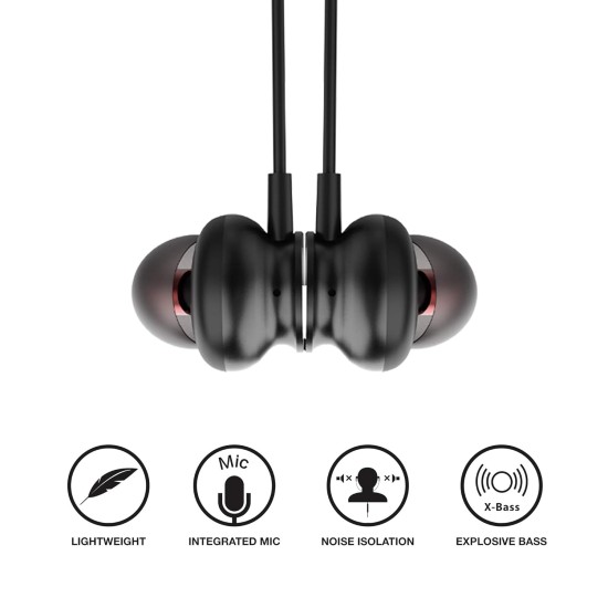 Flix (Beetel) Tone 120 Wired in Ear Earphones with Mic (Black) Flix (Beetel) Tone 120 Wired in Ear Earphones with Mic (Black)