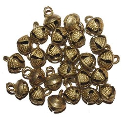 UAPAN Brass Ghungroo Ankle Bells Loose Beads (50 Nos), Gold UAPAN Brass Ghungroo Ankle Bells Loose Beads (50 Nos), Gold