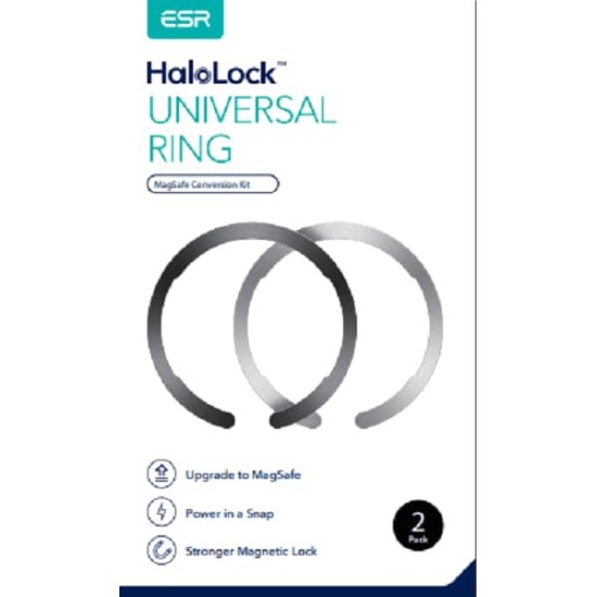 ESR Magnetic Ring 360, Compatible with MagSafe Sticker, Universal Magnetic Kit for iPhone 16/15/14/13/12/11/X Series, Galaxy Samsung and More, 2 Pack, MagSafe Accessories, Black and Silver ESR Magnetic Ring 360, Compatible with MagSafe Sticker, Universal Magnetic Kit for iPhone 16/15/14/13/12/11/X Series, Galaxy Samsung and More, 2 Pack, MagSafe Accessories, Black and Silver