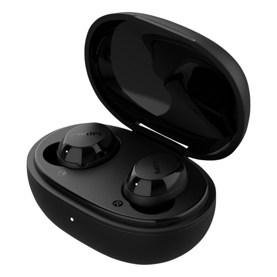 PHILIPS Audio TWS Bluetooth Truly Wireless in Ear Earbuds with Mic IPX5, Touch Control, 18 Hr Playtime (6+12), C-Type Charging (TAT1235, Black) PHILIPS Audio TWS Bluetooth Truly Wireless in Ear Earbuds with Mic IPX5, Touch Control, 18 Hr Playtime (6+12), C-Type Charging (TAT1235, Black)