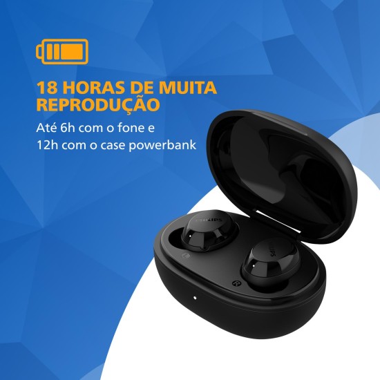 PHILIPS Audio TWS Bluetooth Truly Wireless in Ear Earbuds with Mic IPX5, Touch Control, 18 Hr Playtime (6+12), C-Type Charging (TAT1235, Black) PHILIPS Audio TWS Bluetooth Truly Wireless in Ear Earbuds with Mic IPX5, Touch Control, 18 Hr Playtime (6+12), C-Type Charging (TAT1235, Black)