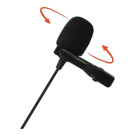 JBL Commercial CSLM20B Auxiliary Omnidirectional Lavalier Microphone With Battery For Content Creation, Voiceover/Dubbing, Recording (Black,Small)