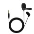 JBL Commercial CSLM20 Auxiliary Omnidirectional Lavalier Microphone, Earphone For calls, Video Conferences, And Monitoring, Black, Small
