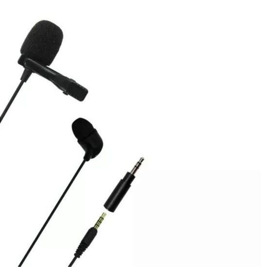 JBL Commercial CSLM20 Auxiliary Omnidirectional Lavalier Microphone, Earphone For calls, Video Conferences, And Monitoring, Black, Small