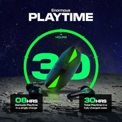 Wings Phantom Truly Wireless in Ear Earbuds with LED Battery Indiacator 50ms Low Latency 40Hrs Playtime, MEMS with Mic, Bluetooth 5.3, IPX5 Resistant, for Best Calling and Designed for Comfort Gaming