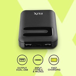 FLiX (Beetel) Marathon M1 Pocket 10,000 mAh Lithium Polymer Power Bank with 2 USB Output & LED Indicator, Type C Input & Micro USB Input Port, Made in India, Compact Design (Black)(XPB-102P) FLiX (Beetel) Marathon M1 Pocket 10,000 mAh Lithium Polymer Power Bank with 2 USB Output & LED Indicator, Type C Input & Micro USB Input Port, Made in India, Compact Design (Black)(XPB-102P)