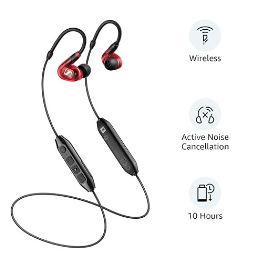 Sennheiser IE 100 PRO Wireless In-Ear Monitoring Earphones | Red | 10hr Battery Life | Detachable Cable | Ideal for Live Performances, Studio Monitoring, DJ Sets & Daily Listening Sennheiser IE 100 PRO Wireless In-Ear Monitoring Earphones | Red | 10hr Battery Life | Detachable Cable | Ideal for Live Performances, Studio Monitoring, DJ Sets & Daily Listening