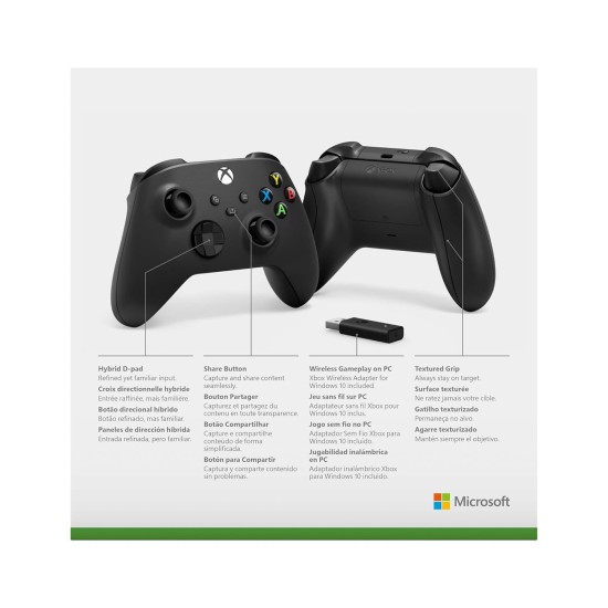 Microsoft Xbox Series X/S Wireless Controller + Wireless Adapter for Windows 10 Microsoft Xbox Series X/S Wireless Controller + Wireless Adapter for Windows 10