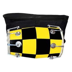 GT manufacture Handmade Wooden 14'' Baby Dholak Nut & Bold Dholak with Cover & Beautyfull chack desine01 (Yellow)