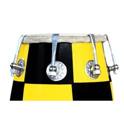 GT manufacture Handmade Wooden 14'' Baby Dholak Nut & Bold Dholak with Cover & Beautyfull chack desine01 (Yellow)